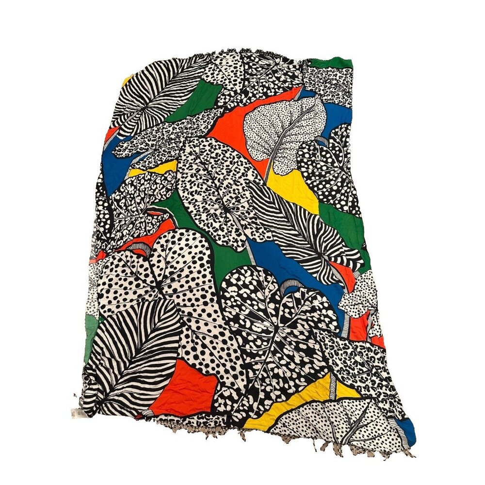 FARM RIO Patchwork Leaves Sarong In Patchwork Floral Resortwear Beach - Picture 3 of 6